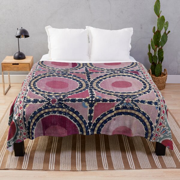 Item preview, Tashkent Suzani Uzbekistan Floral Embroidery Print designed and sold by Vicky Brago-Mitchell®.