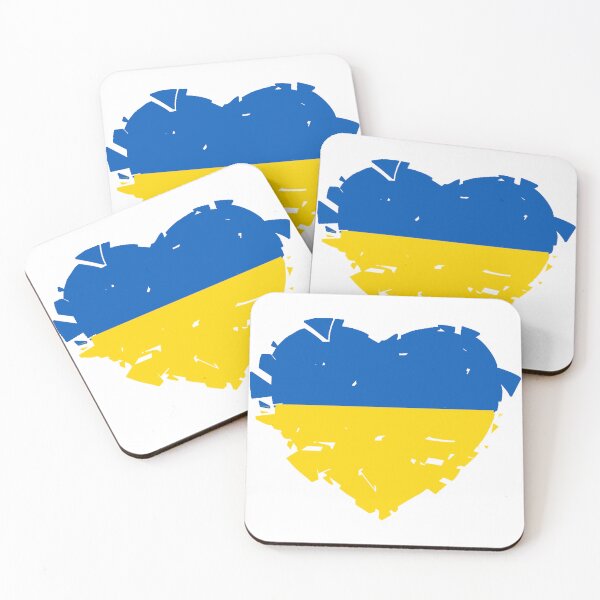 Item preview, The Broken Heart of Ukraine - Ukrainian Flag Colors of Gold and Azure designed and sold by ozcushions.