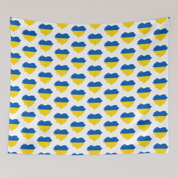 Item preview, The Broken Heart of Ukraine - Ukrainian Flag Colors of Gold and Azure designed and sold by ozcushions.