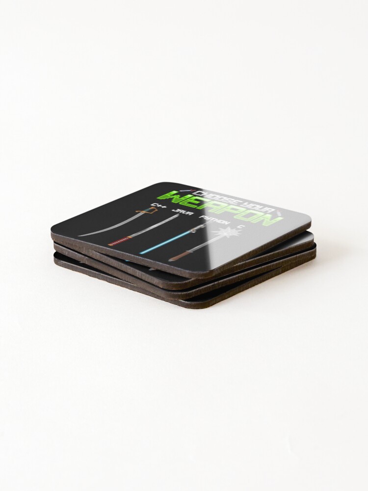 Thumbnail 4 of 5, Coasters (Set of 4), Programmer Weapon Java Programming Python designed and sold by ClamenTaon.