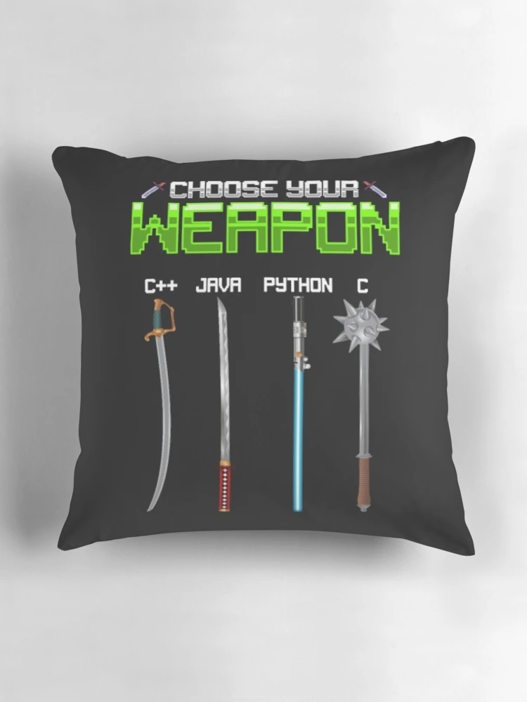 Thumbnail 3 of 4, Pillow, Programmer Weapon Java Programming Python designed and sold by ClamenTaon.
