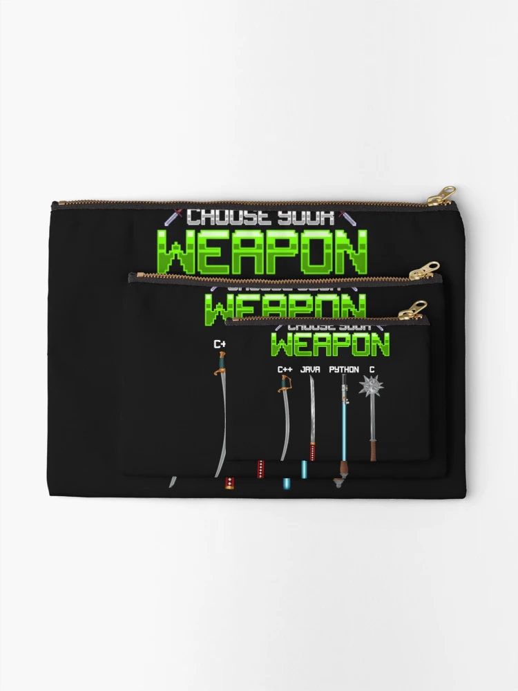 Aperçu 2 sur 4. Pochette avec l'œuvre Programmeur Arme Java Programmation Python créée et vendue par ClamenTaon.