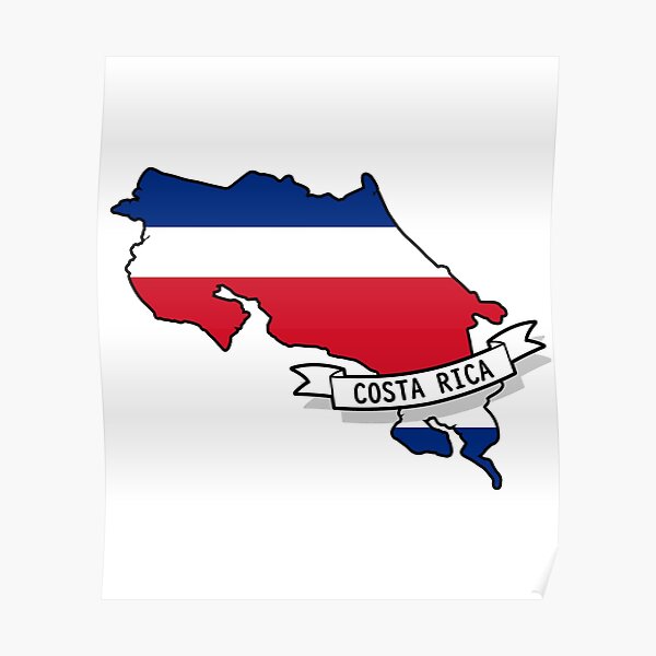 Póster Mapa De La Bandera De Costa Rica De Koi Art Redbubble 0052