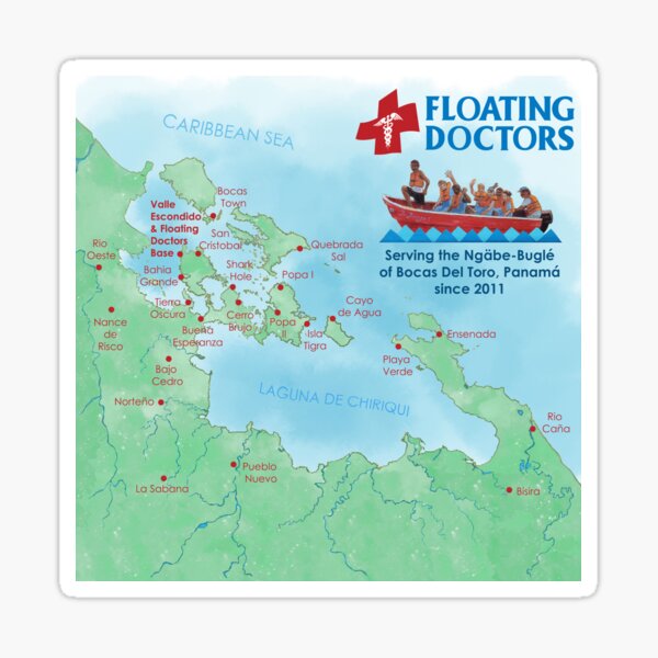 Item preview, Floating Doctors Ngabe Comarca Bocas Del Toro Map designed and sold by Floating Doctors.
