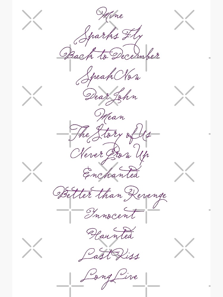 "speak now tracklist" Poster for Sale by kytastrophe Redbubble