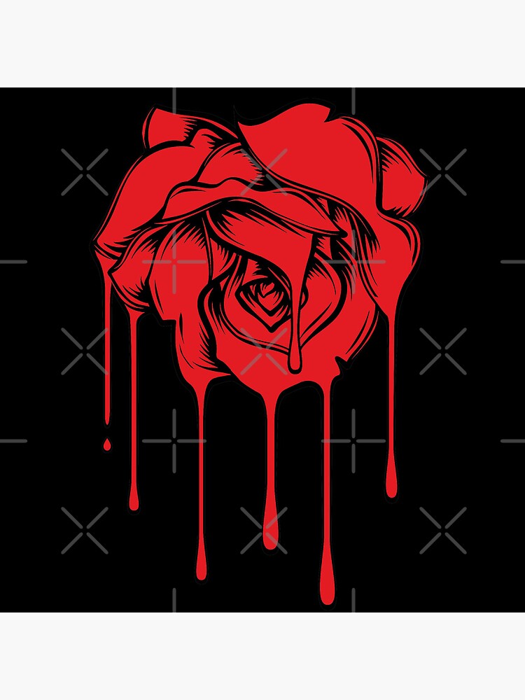 Red Melting Rose Dripping Flower Vampire Emo Punk Goth