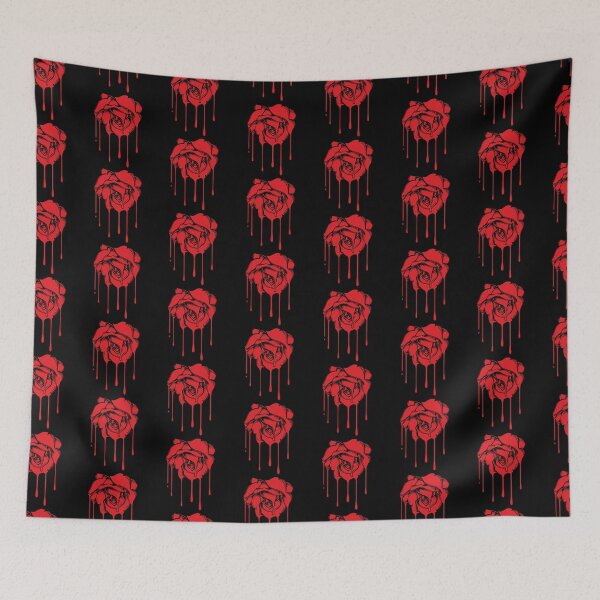 Item preview, Red Melting Rose Dripping Flower Vampire Emo Punk Goth designed and sold by JustLivinLife.