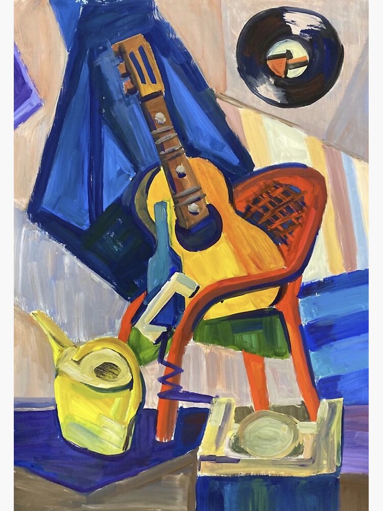 "Decorative gouache, oil and acrylic still life painting "Lyrics of the