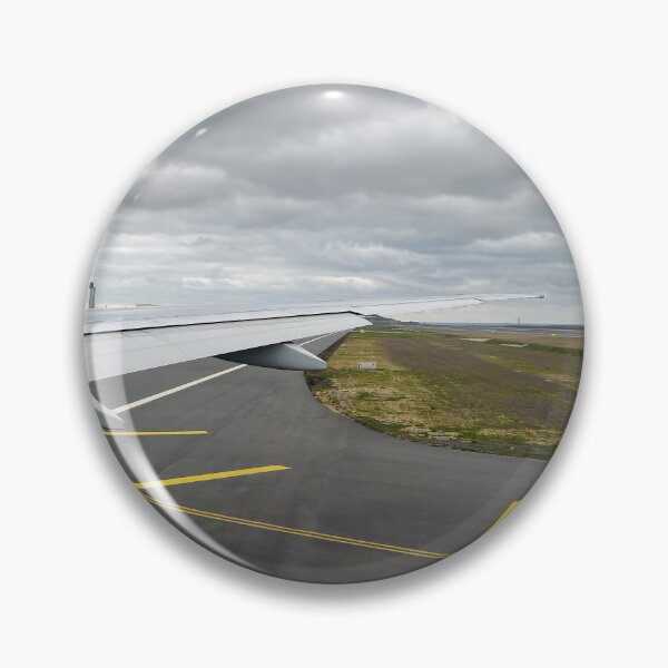 Item preview, Airplane wing and airport runway with clouds in the sky	 designed and sold by Dinashop.
