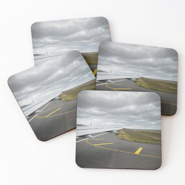 Item preview, Airplane wing and airport runway with clouds in the sky	 designed and sold by Dinashop.