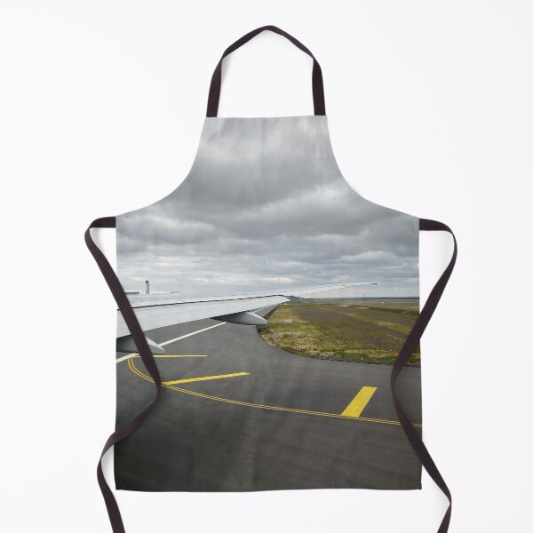 Item preview, Airplane wing and airport runway with clouds in the sky designed and sold by Dinashop.