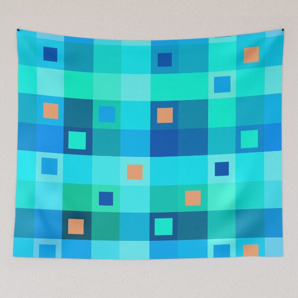 Item preview, Modern Plaid in Blue Green Orange designed and sold by Whoopsidoodle.