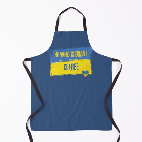 Item preview, Ukrainian Flag with heart and He Who Is Brave Is Free quote  designed and sold by YogaZesty.