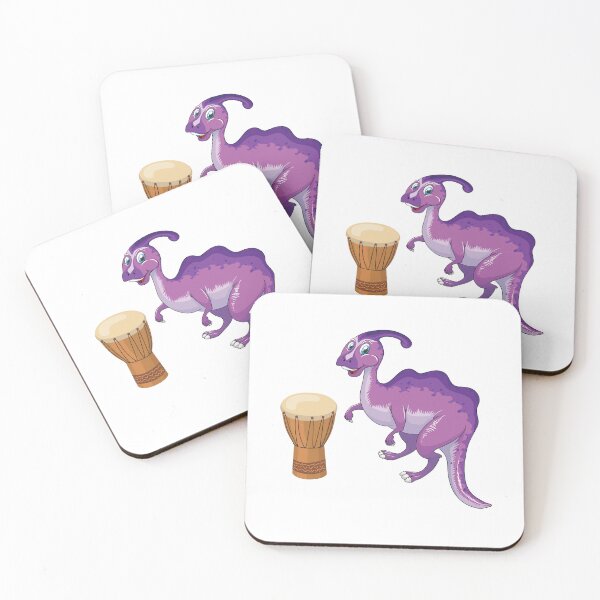 Item preview, Dinosaur Playing Djembe ,Funny Good Purple Dinosaur Djembe Lovers Art designed and sold by pedrored369.