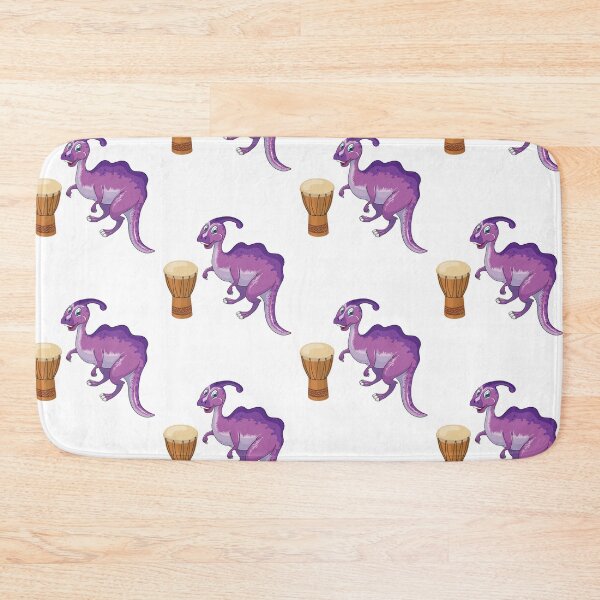 Item preview, Dinosaur Playing Djembe ,Funny Good Purple Dinosaur Djembe Lovers Art designed and sold by pedrored369.