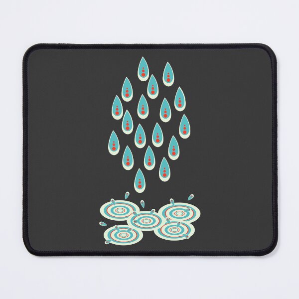 Item preview, Rain drops in turquoise and red on dark grey designed and sold by Jenna McCarter Patchett.
