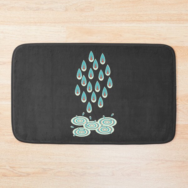 Item preview, Rain drops in turquoise and red on dark grey designed and sold by Jenna McCarter Patchett.