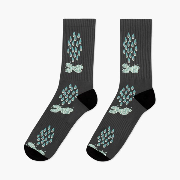 Item preview, Rain drops in turquoise and red on dark grey designed and sold by Jenna McCarter Patchett.