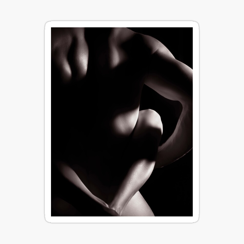 Couple making love sensual abstract black and white concept art print