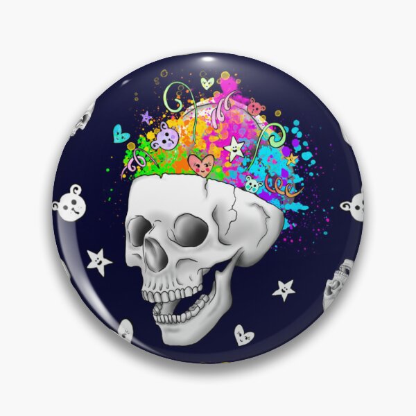 Item preview, Colourful & Cute Mind Blown Skull Pattern  designed and sold by Tarnya Jones.