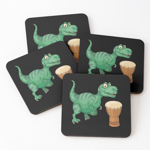 Item preview, Dinosaur Playing Djembe ,Funny Good Dinosaur Djembe Lovers Green Design designed and sold by pedrored369.