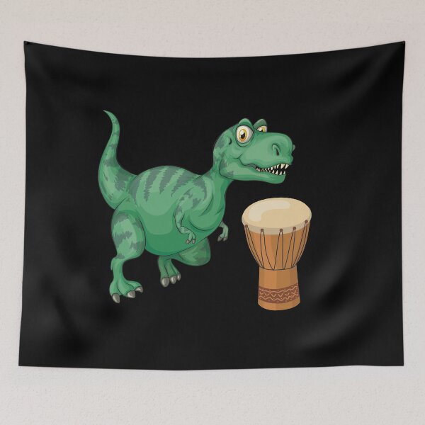 Artikelvorschau, Dinosaurier, der Djembe spielt, lustiges gutes Dinosaurier-Djembe-Liebhaber-grünes Design entworfen und verkauft von pedrored369.