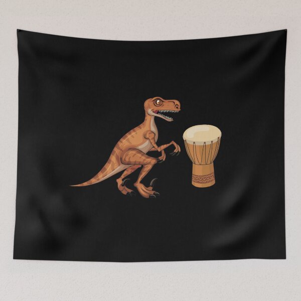 Item preview, Dinosaur Playing Djembe ,Funny Good Dinosaur Djembe Lovers Art designed and sold by pedrored369.