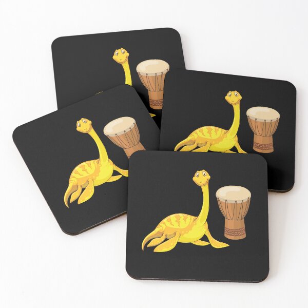 Item preview, Dinosaur Playing Djembe ,Funny Good Dinosaur Djembe Lovers Yellow Cute Dinosaur Art designed and sold by pedrored369.
