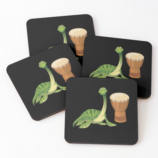 Item preview, Dinosaur Playing Djembe ,Funny Good Dinosaur Djembe Lovers Green Cute Dinosaur Art designed and sold by pedrored369.