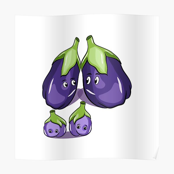 "Funny eggplants digital art" Poster for Sale by Mashushaart Redbubble