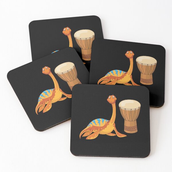 Item preview, Dinosaur Playing Djembe ,Funny Good Dinosaur Djembe Lovers Cute Orange Design designed and sold by pedrored369.