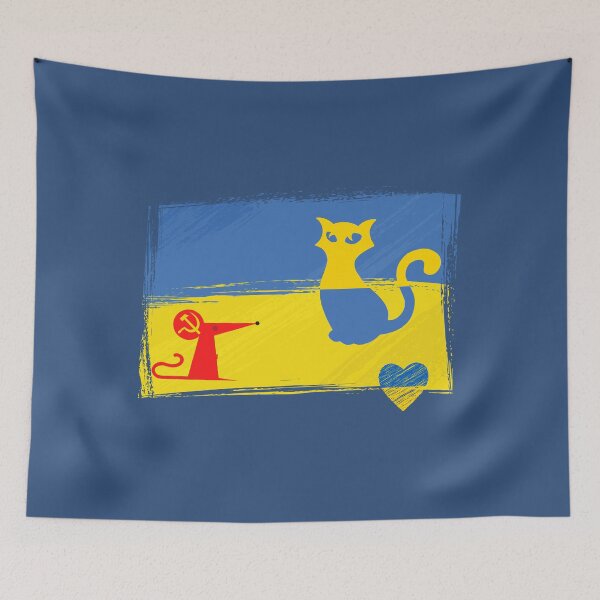 Item preview, Ukrainian Cat with Russian Mouse flag design  designed and sold by YogaZesty.