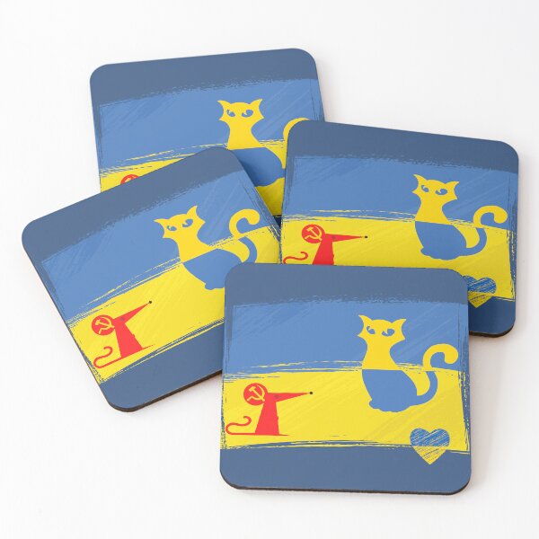 Item preview, Ukrainian Cat with Russian Mouse flag design  designed and sold by YogaZesty.
