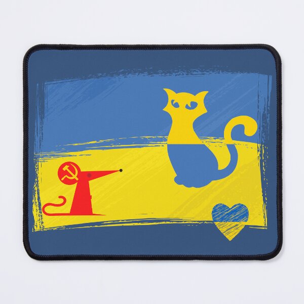 Item preview, Ukrainian Cat with Russian Mouse flag design  designed and sold by YogaZesty.