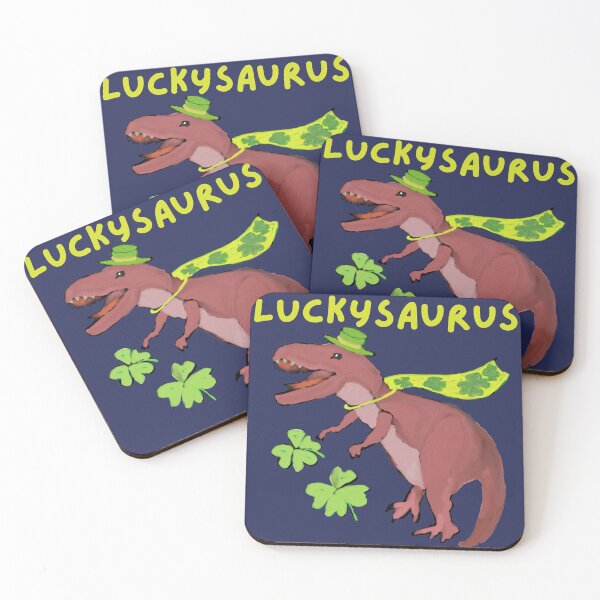 Item preview, Dinosaur St Patricks Day Boys Men T rex Luckysauru Shamrock designed and sold by BronikowskiART.