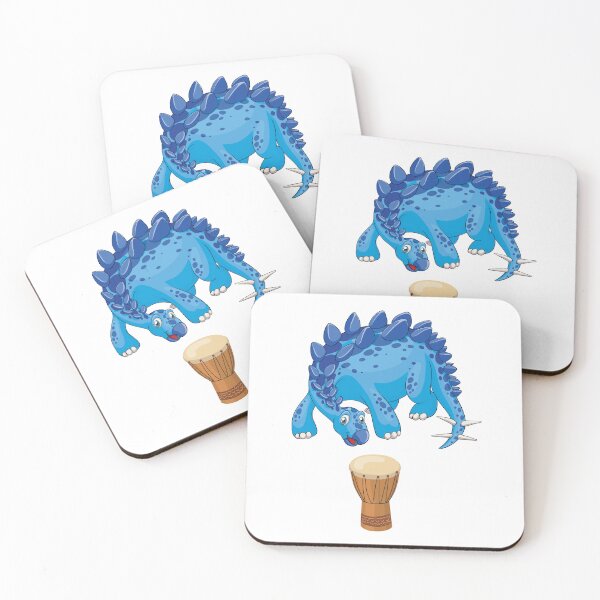 Item preview, Dinosaur Playing Djembe ,Funny Good Dinosaur Djembe Lovers Cute Blue Design designed and sold by pedrored369.