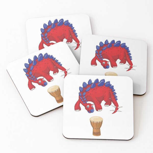 Item preview, Dinosaur Playing Djembe ,Funny Good Dinosaur Djembe Lovers Cool Red Blue Design designed and sold by pedrored369.