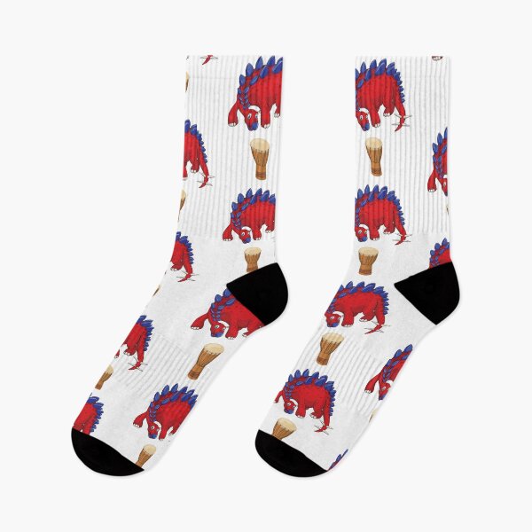 Item preview, Dinosaur Playing Djembe ,Funny Good Dinosaur Djembe Lovers Cool Red Blue Design designed and sold by pedrored369.