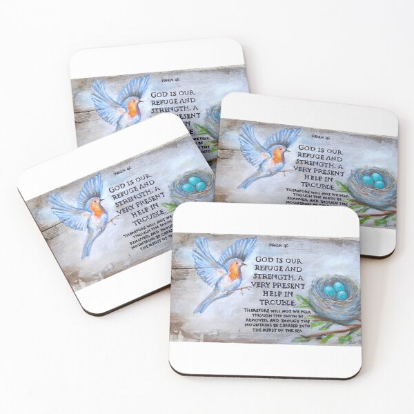 Item preview, Psalm 46 painted sign, bird with nest designed and sold by Stephanie  Skeem.