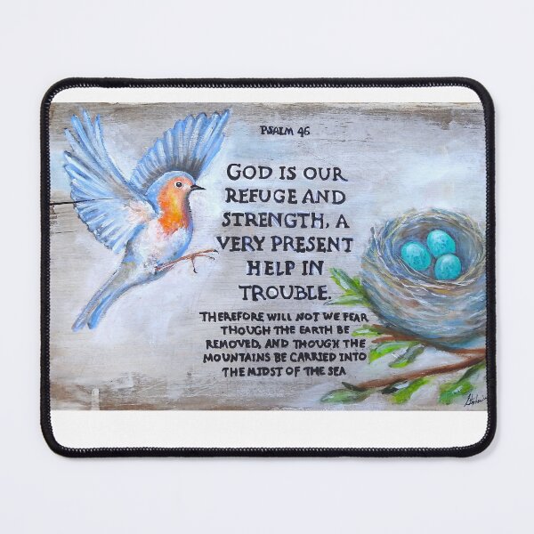 Item preview, Psalm 46 painted sign, bird with nest designed and sold by Stephanie Skeem.