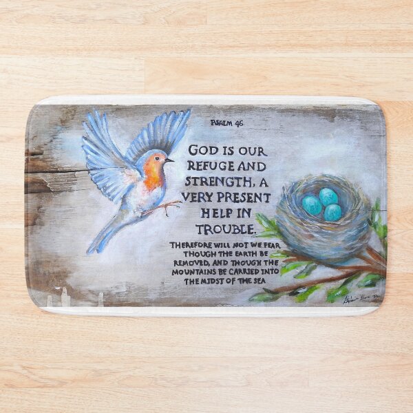 Item preview, Psalm 46 painted sign, bird with nest designed and sold by Stephanie  Skeem.