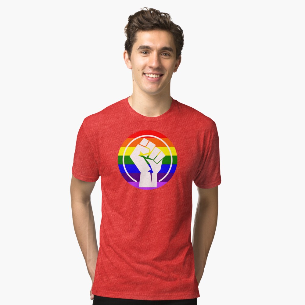 "Resistance Fist "LGBTQIA+ Flag"" T-shirt by itsmebecca ...