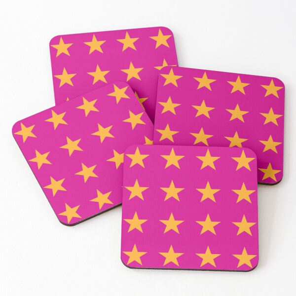 Item preview, Star Pattern - Yellow  Stars - Pink and Yellow designed and sold by Inspirationmotivation.