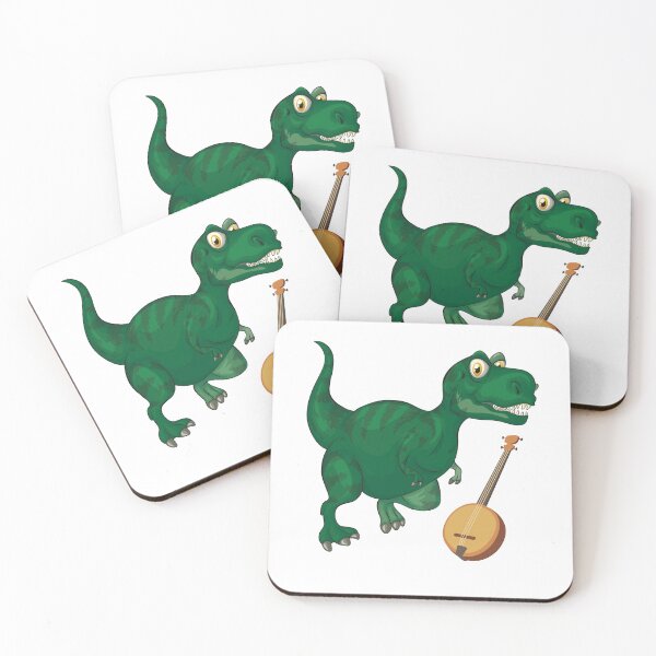 Artikelvorschau, Dinosaurier, der Banjo spielt, lustiges gutes Dinosaurier-Banjo-Liebhaber-kühles grünes Design entworfen und verkauft von pedrored369.