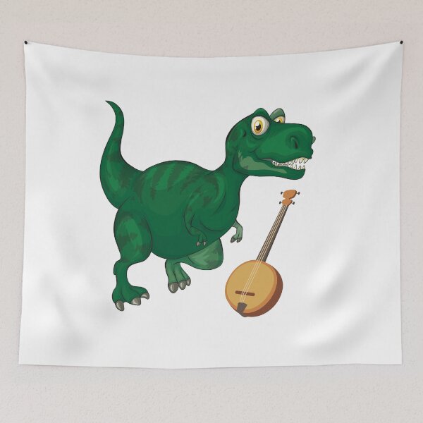 Artikelvorschau, Dinosaurier, der Banjo spielt, lustiges gutes Dinosaurier-Banjo-Liebhaber-kühles grünes Design entworfen und verkauft von pedrored369.
