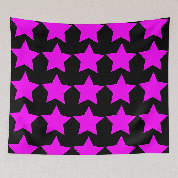 Item preview, Hot pink stars on black background: gift idea, decor, accent piece, home, office, work space, birthday designed and sold by Becky Hunter.