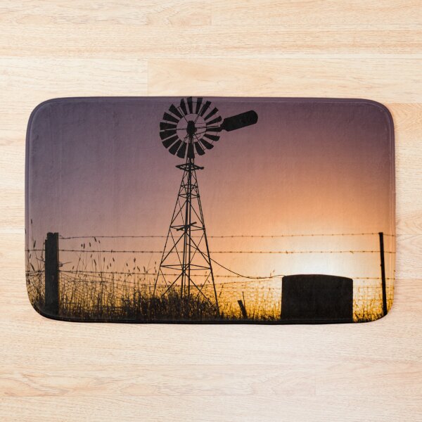 Item preview, Classic Australian windmill on farmland silhouetted at sunset. designed and sold by James-Cole.