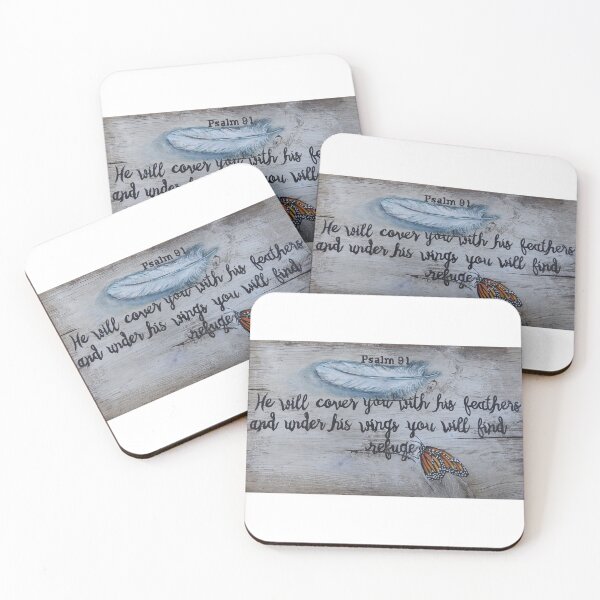 Item preview, Psalm 91 he will cover you with his feathers and monarch butterfly sign designed and sold by Stephanie  Skeem.