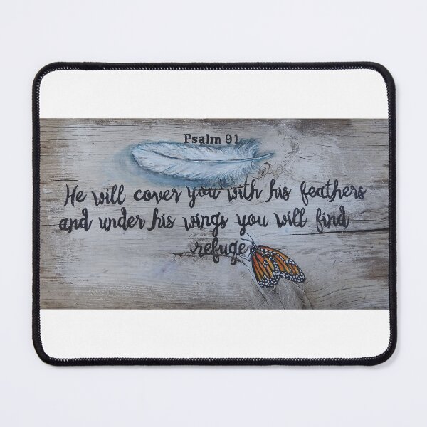 Item preview, Psalm 91 he will cover you with his feathers and monarch butterfly sign designed and sold by Stephanie  Skeem.