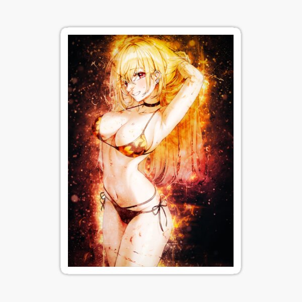 Kitagawa Marin My Dress Up Darling Anime Girl Waifu Bikini Sticker By Spacefoxart Redbubble